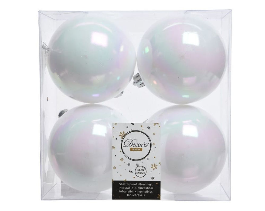 Shatterproof Iridescent Bauble 10cm Pack of 4 - Christmas