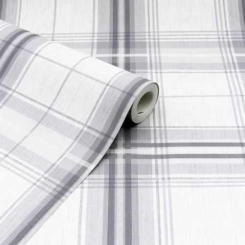 Woven Check Grey/White sw12 wallpaper