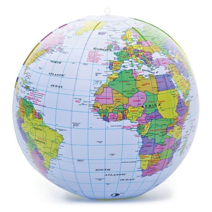 Tobar Inflatable Globe 07734 - Pocket-sized, detailed, and easy to inflate. Perfect for learning and play!