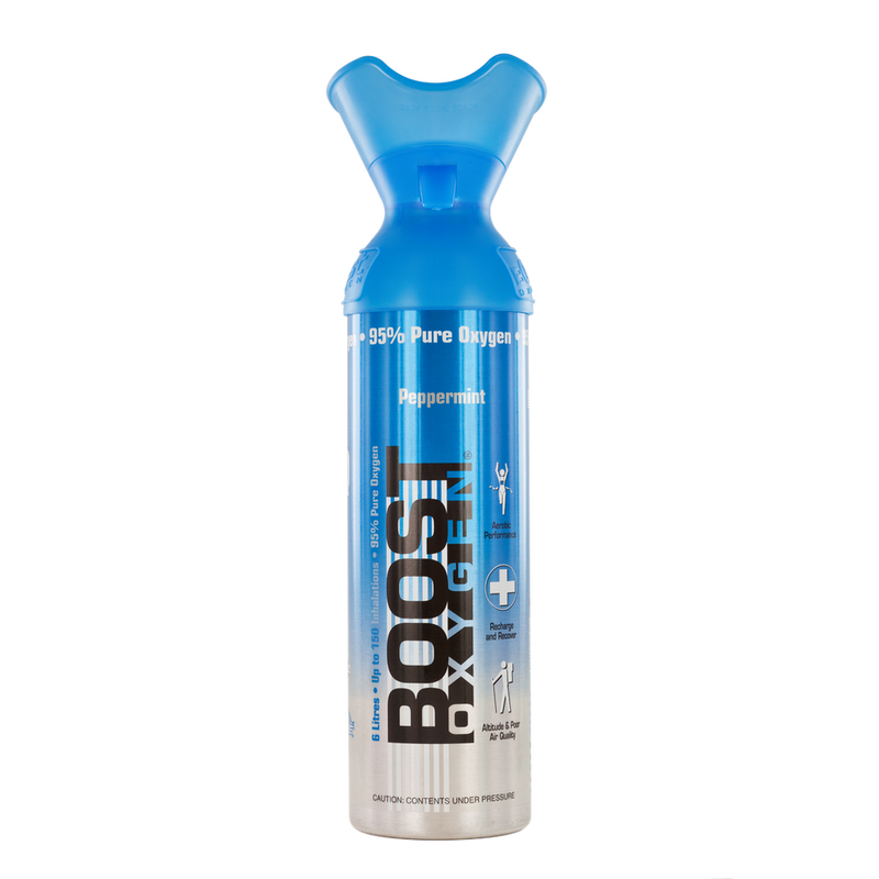 95% pure oxygen with the essential oil aroma of Peppermint, 100% natural