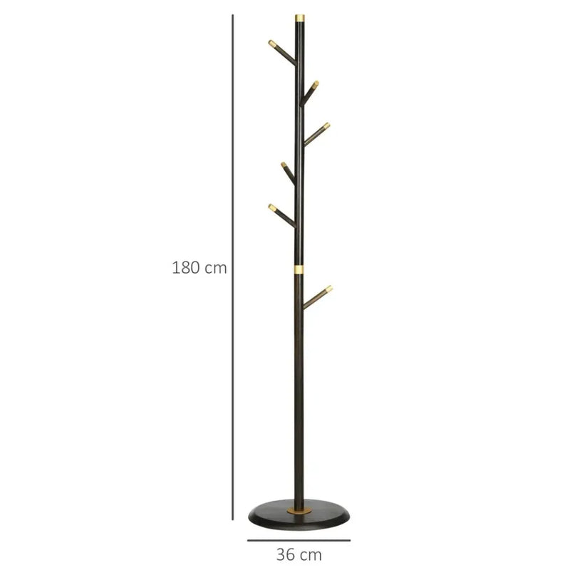 Freestanding Coat Rack Stand Industrial Coat Hanger with 6 Hooks for Hallway