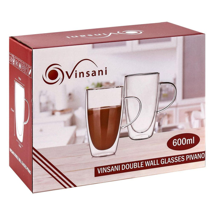 Ultimate Double Wall Glasses - VINSANI PIVANO 1010315. Perfect for Hot & Cold Drinks!