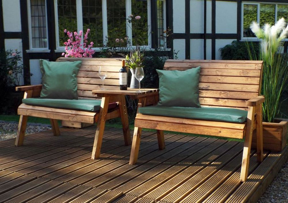 Twin Bench Set Straight - Charles Taylor, Classic English Design, Hand-finished in Britain, Sustainably Sourced Wood