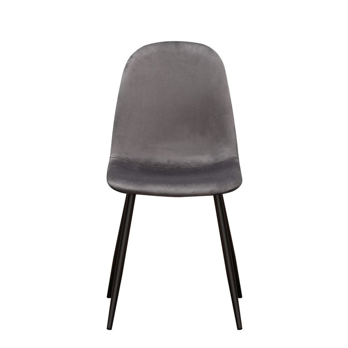 Premium Velvet Grey Chair with Stylish Black Metal Legs