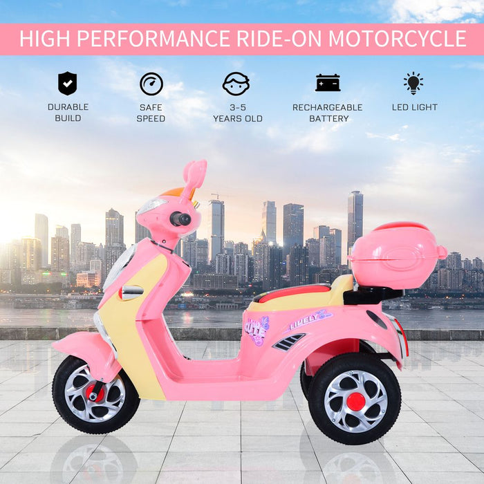 Electric Ride on Toy Car Kids Motorbike Children Battery Tricycle Pink