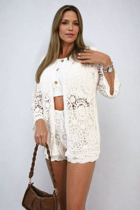 Bohemian Chic Crochet Cardigan - Lightweight & Versatile