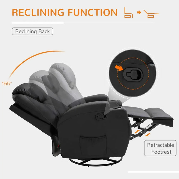 Faux Leather Electric 8-Point Vibration Massage Recliner Sofa Chair with Remote