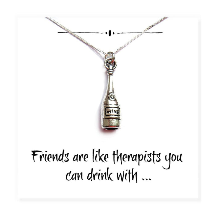 Funny Wine Bottle Charm Necklace - Perfect Gift for Friends