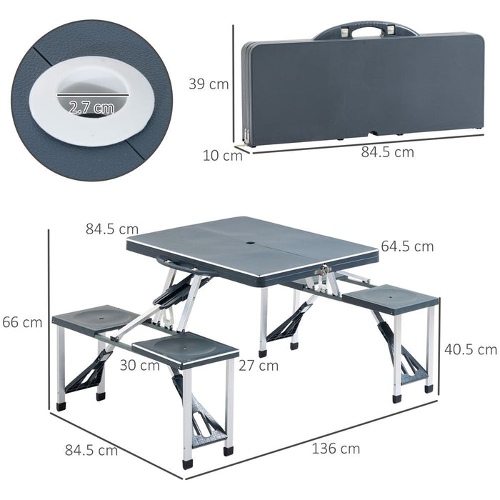 Portable Camping Table & Chairs Set - Foldable, Outdoor, BBQ, Party