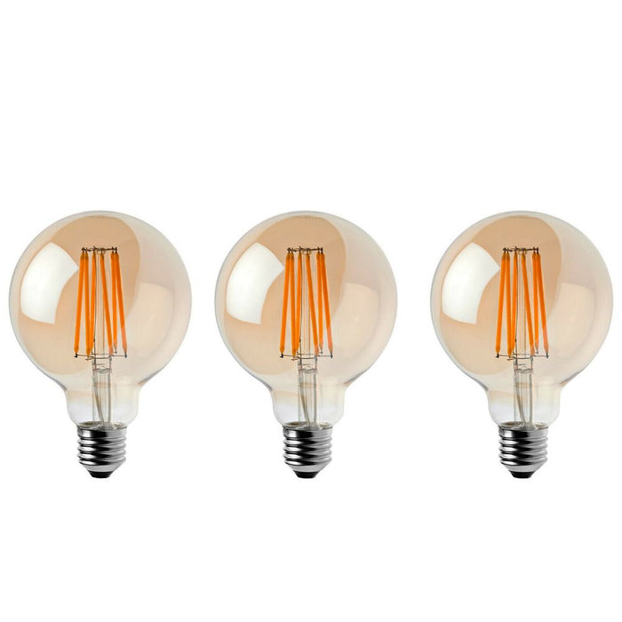 3 Pack of Vintage Globe Edison LED Light Bulb G95 8W, E27 Screw Bulb