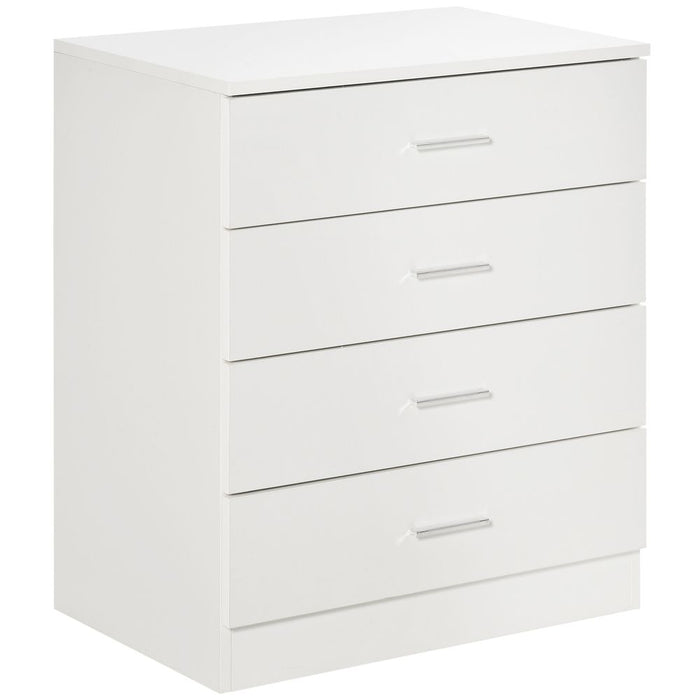 Vertical Drawer Chest | 4 Drawers w/ Metal Rails | Anti-Tip | High-Quality Storage Solution