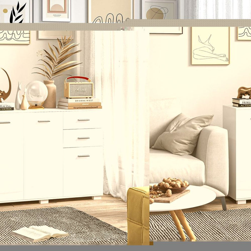 HOMCOM Modern Sideboard Kitchen Storage Cabinet with 2 Drawers and Shelves
