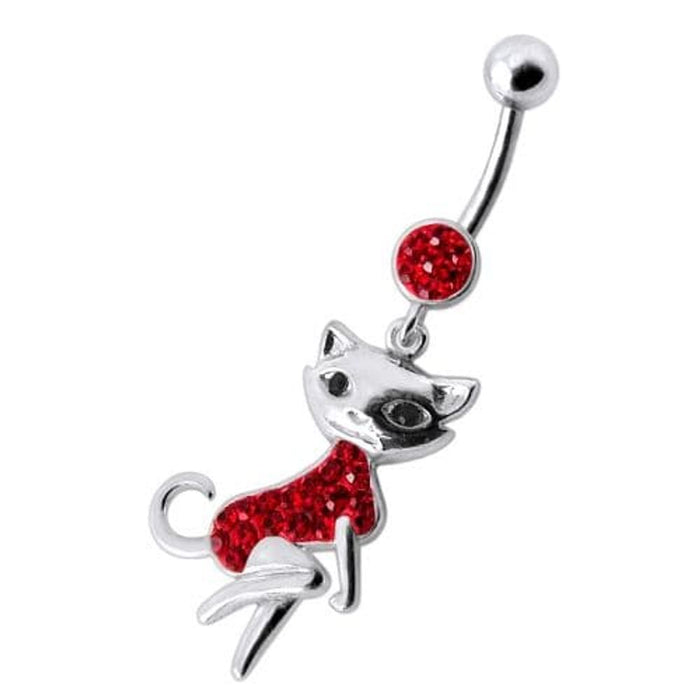 Dancing Cat Dangling Belly Ring