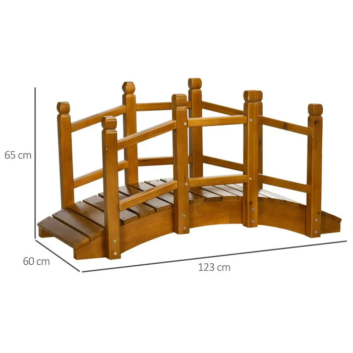 Premium Quality Arched Wooden Garden Bridge with Safety Rails - Perfect Decor for Pond, Creek, and Stream