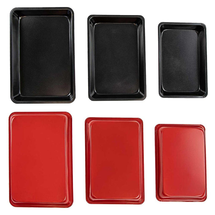 High Quality 3pc Non-Stick Baking Trays | Cook Multiple Ingredients | Micro-Oven, Freezer & Oven Safe | Fast & Easy Cleaning