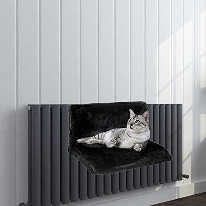 Cozy Cat Radiator Bed | Black | Strong Durable Frame | Perfect for Cats & Kittens | Luxurious Material