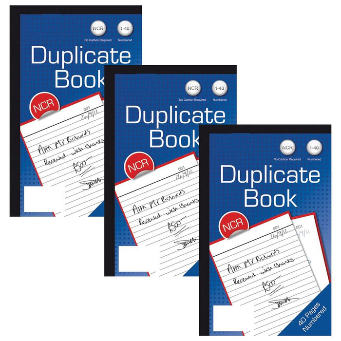 High Quality Duplicate Notebook - 3 Pack, NCR 40-Page Sets - Perforated Pages, Ideal for Invoices & Receipts