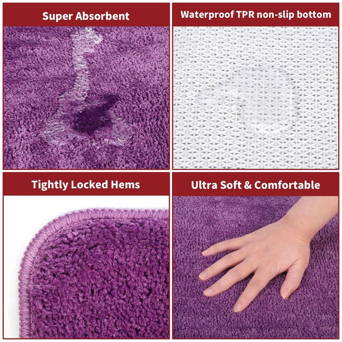 Luxury Purple Bath Mat - 60x90cm - Ultra Soft & Fluffy - Premium Quality