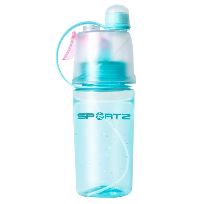 Aquarius Leak Proof Sports Water Bottle - Spray Function, BPA Free, Carry Strap - 400ml (Blue)