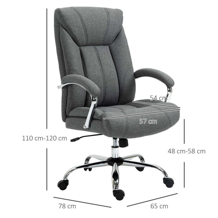 Premium High Back Home Office Chair - Armrest, Swivel Wheels, Grey-Professional Quality