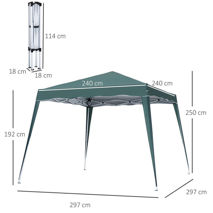 Garden Pop up Gazebo Tent Party Water-resistant Green 2.5M Outsunny