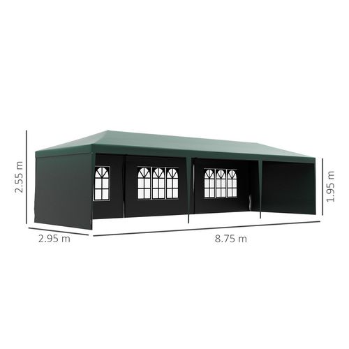 9m x 3m Outdoor Garden Gazebo Wedding Party Tent Canopy Marquee Green