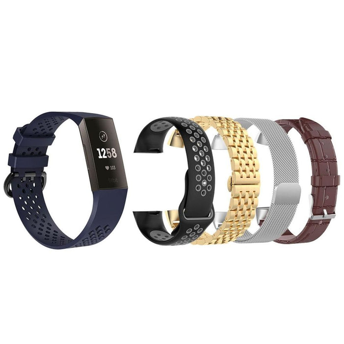 Premium Navy Silicone Strap Band for Fitbit Charge 3 - Small Size