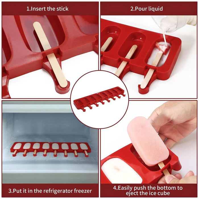 Homemade Ice Lolly Maker - Create Colorful, Healthy Popsicles - High Quality Silicone - Easy to Clean