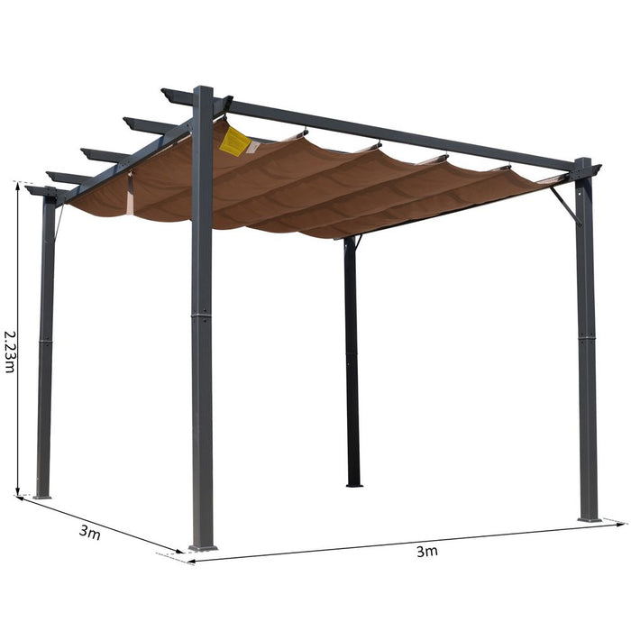 Premium Pergola Awning - 3x3m Size - Brown/Black - Durable & Stylish