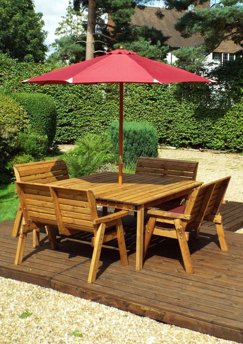 Charles Taylor Solid Wood 8-Seater Outdoor Dining Set | 250cm x 250cm | 10-Year Guarantee