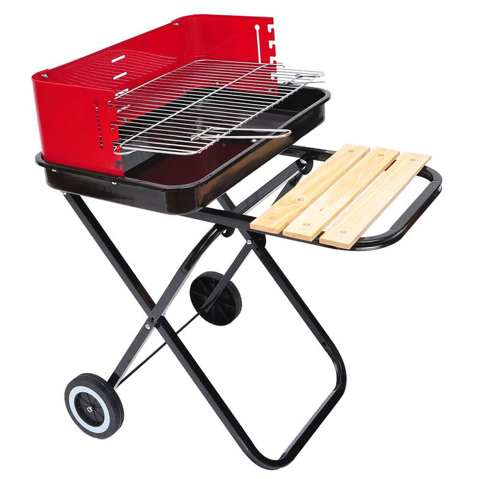 Portable Folding Charcoal BBQ Grill | Red & Black | High Quality & Easy to Transport