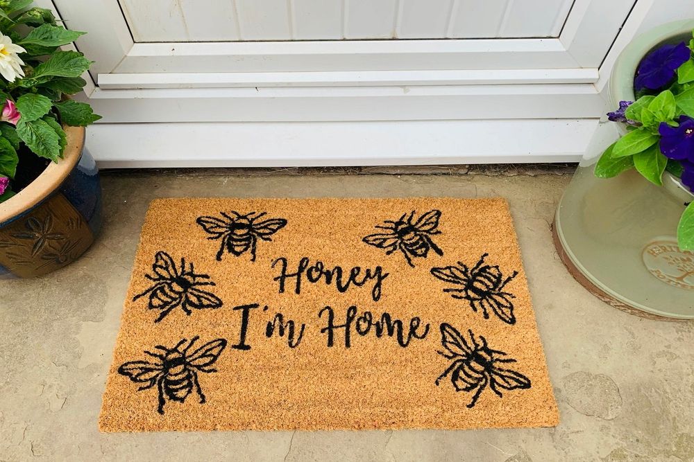 Honey I'm Home" Coir Doormat: Funny and Functional!