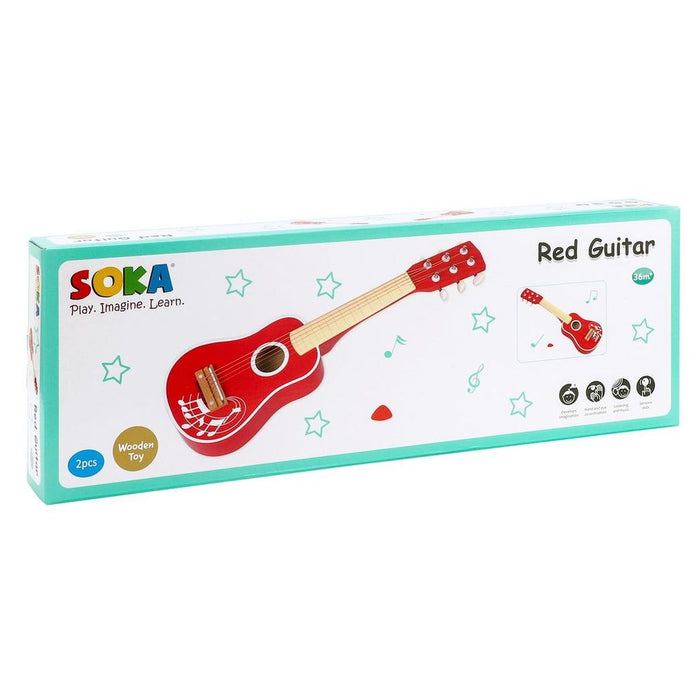 SOKA Red Guitar 1010106 - Hours of Creative Playtime, Realistic Design, Certified Quality, Ideal Gift