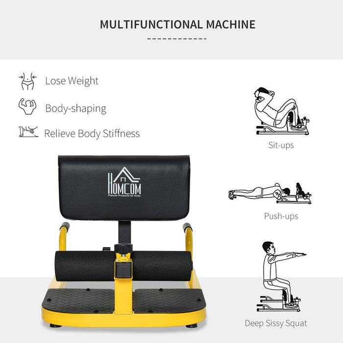 Ultimate 3-in-1 Squat Machine: Sit Up, Push Up, Leg Exercise - Adjustable, High Quality