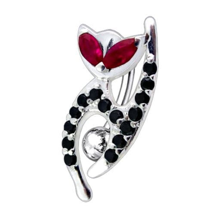 Fancy Jeweled Cat Dangling Reverse Belly Ring