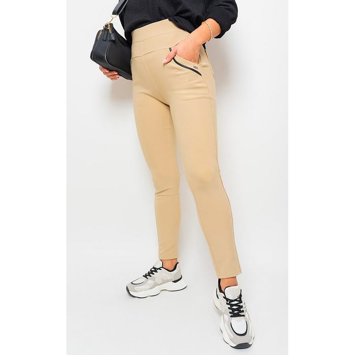 High Waist Double Band Pocket Leggings