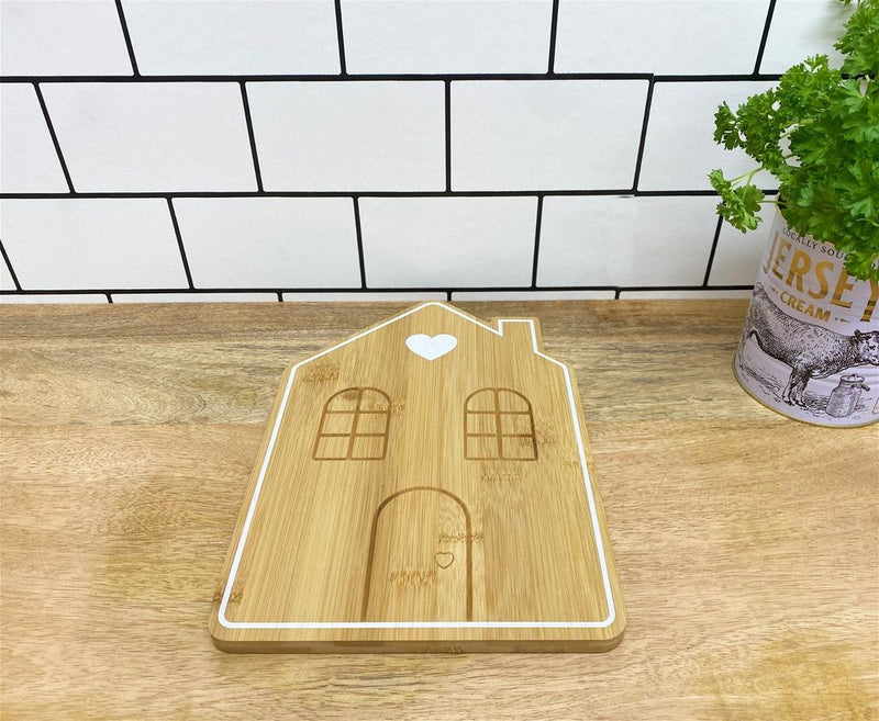 Premium Bamboo House Serving Tray - Handcrafted, 28cm - High-Quality