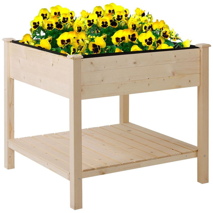 Premium Outdoor Garden Planter Bed w/ Storage Shelf - High Quality & Sturdy Design