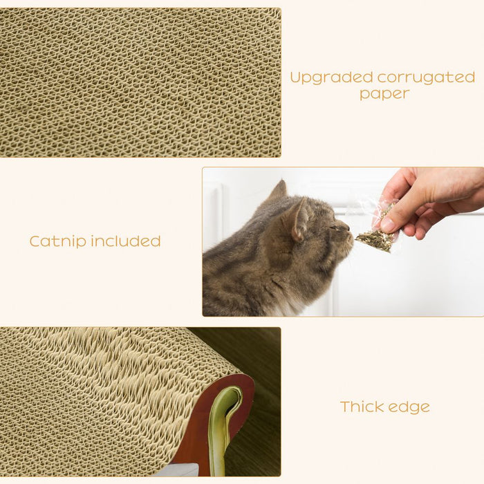 PawHut Cat Scratching Board - Cardboard Lounge Sofa with Catnip