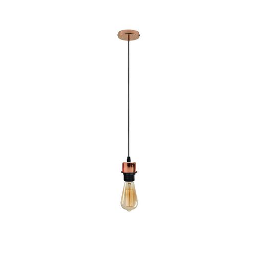 Industrial Rose Gold Pendant Light Fitting, Lampshade Addable E27 Lamp Holder UK Holder Fitting Set With PVC Cable.