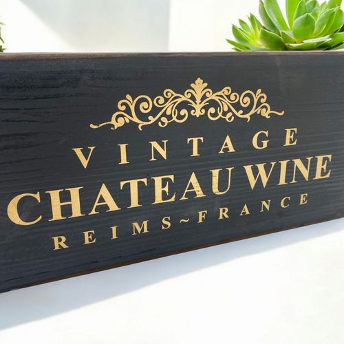 38CM BLACK WOODEN 6 BOTTLE WINE HOLDER