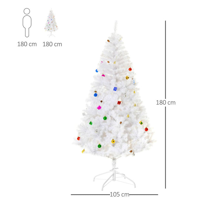 6ft Snow Artificial Christmas Tree Metal Stand Elegant Faux White