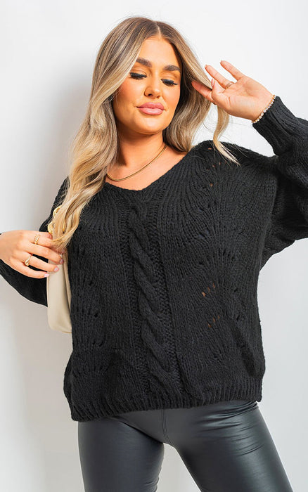 Cozy & Chic: Emely V Neck Knitted Jumper ????