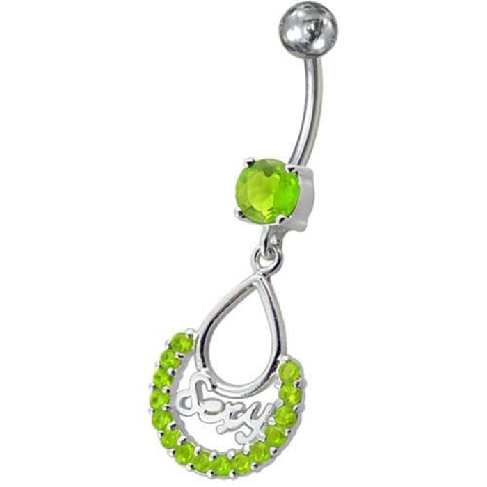 Fancy Silver SEXY Dangling Belly Navel Body Jewelry Ring