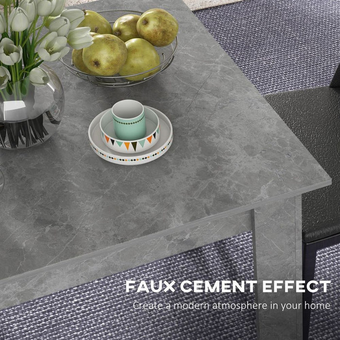 HOMCOM Square Dining Table: Faux Cement Effect in Living Room, Dining Room