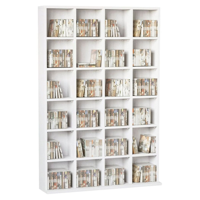 Bookcase Cabinet / Storage Cabinet White (Upto 480 CDs | 312 DVDs/Blu-rays) 89W x 20D x 130.5Hcm