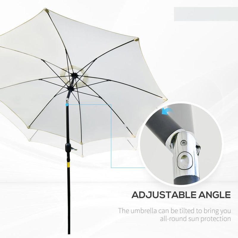 Premium Outsunny 2.6M Umbrella - Cream White, High Quality, Reliable, Durable, Stylish Design