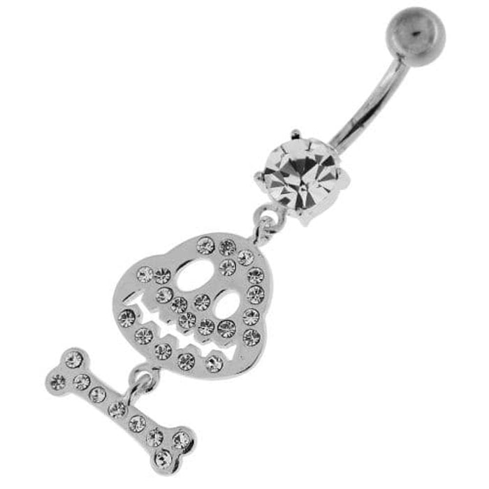 Dangling Bone Mr. Jack Sterling Silver Belly Button Ring