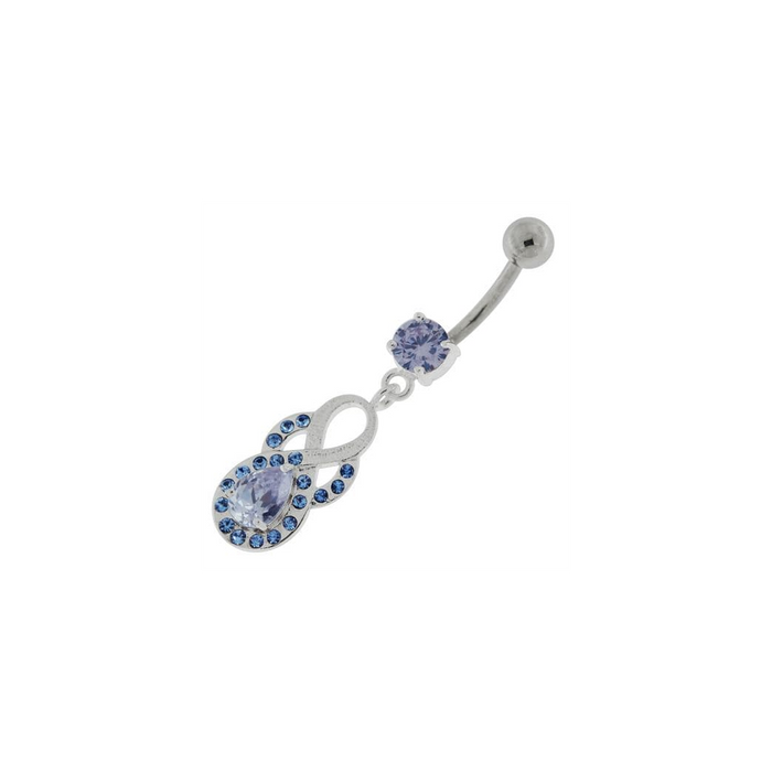 Tear Drop CZ with Fusion Infinity Dangling Navel Belly Button Ring