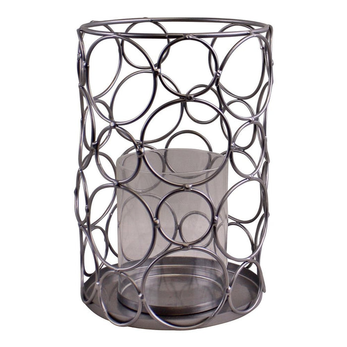 Premium Large Silver Metal Abstract Candle Holder